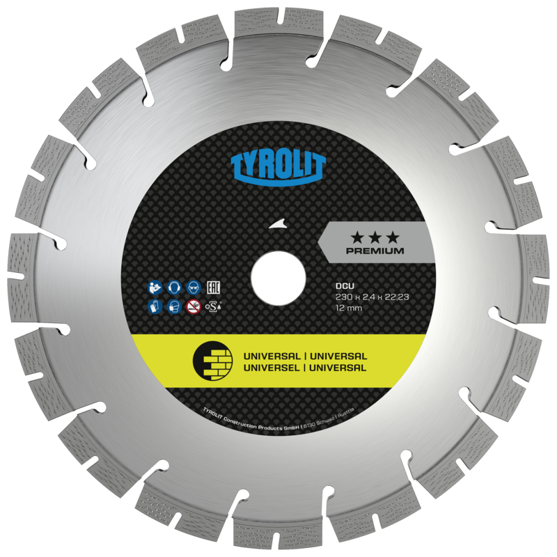 Tarcza diamentowa TYROLIT DCU PREMIUM 230/22,2 mm