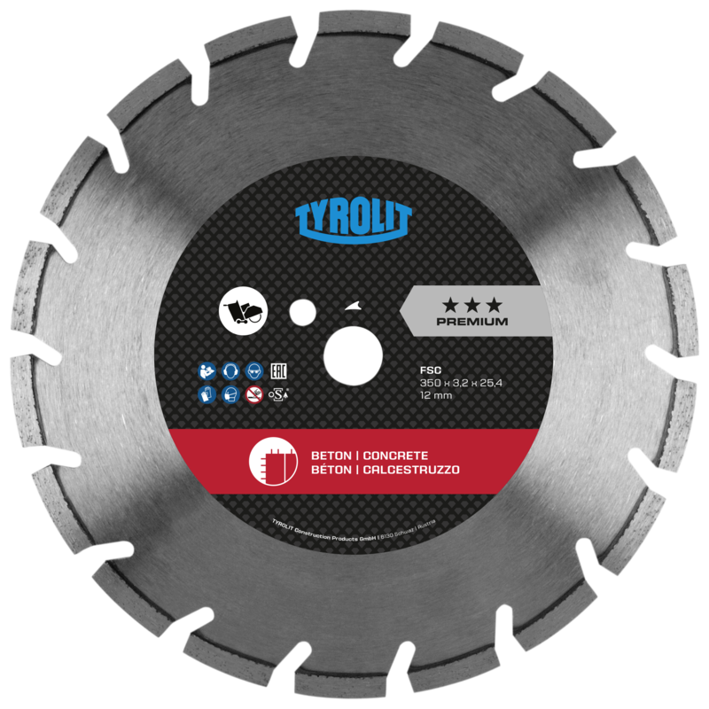 Tarcza diamentowa TYROLIT FSC PREMIUM 350 mm