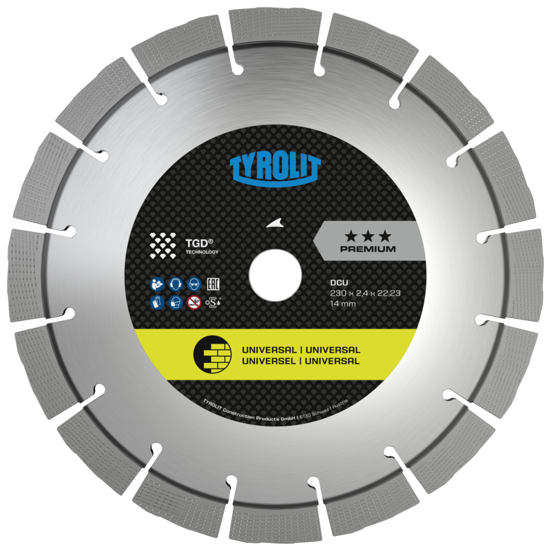 Tarcza diamentowa TYROLIT DCU PREMIUM TGD 230 mm