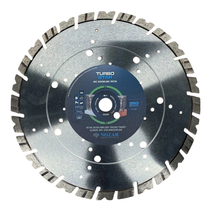 Tarcza diamentowa NOZAR TURBO STAR 350/25,4 mm